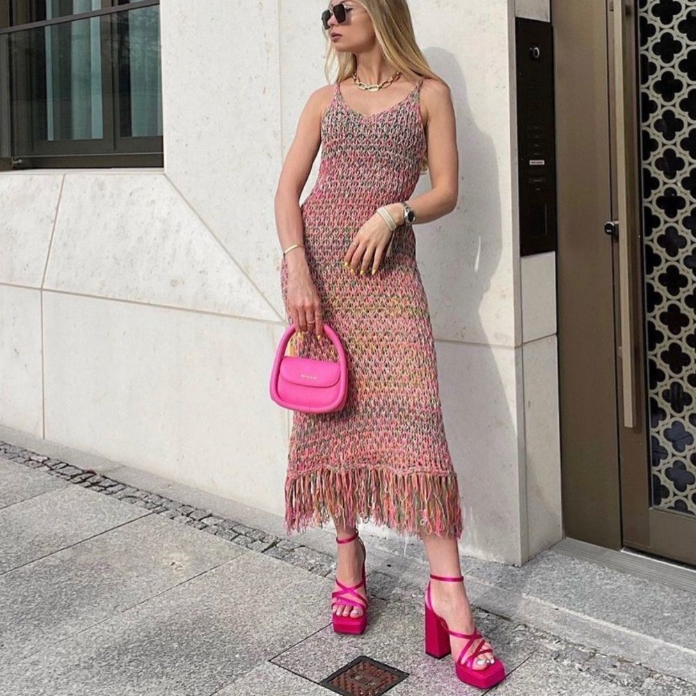 Zara Knit Fringe Dress New - Picture 5 of 6